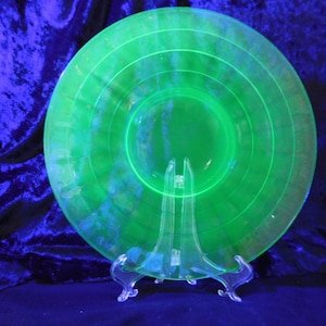 Green Block Optic Salad Plate