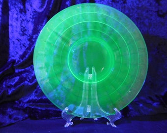 Green Block Optic Salad Plate
