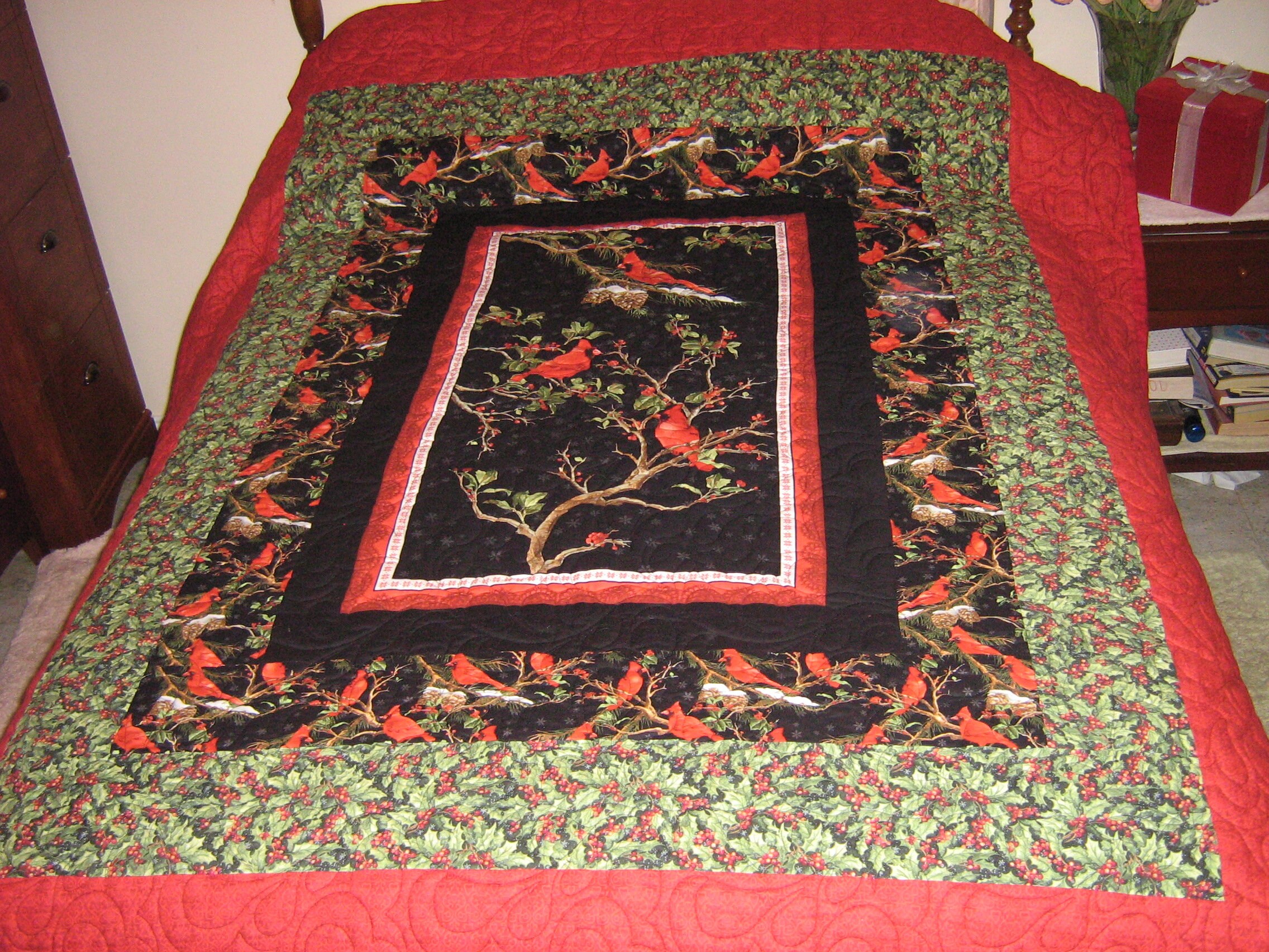 Cardinal Quilt With Beautiful Redbirds Etsy