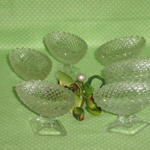 English Hobnail Nut Dishes set of 6