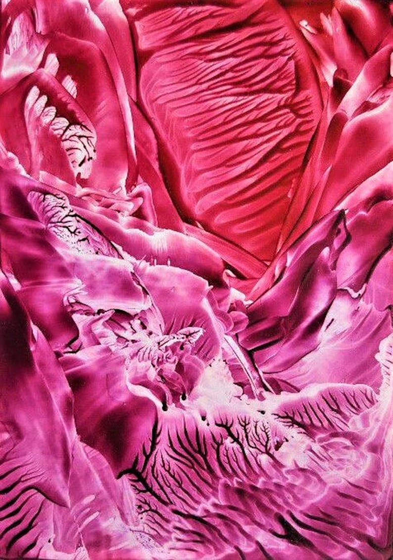 Red Abstract Art, Red Contemporary Art, Fantasy World Art, Magical