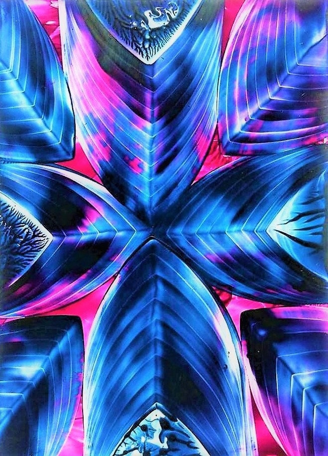 Blue and Pink Abstract Art, Vibrant Blue Pink, Blue and Pink