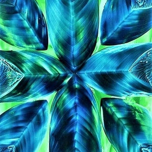 Blue and green abstract art, vibrant blue green, blue and green contemporary art, mysterious vibrant art, strange images, magical images