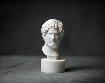 Busto de MÁRMOL de Marco Aurelio estatua de mármol tallada figura artista escultura