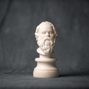 MARBLE bust of Philosopher Socrates carved statue figurine artist sculpture