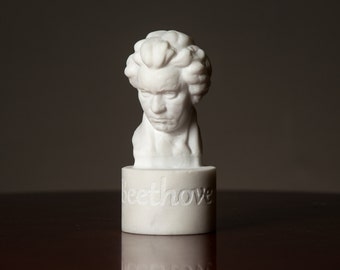 大理石彫刻 ベートーベン 胸像 アンティーク 有名音楽家 - 32 cm