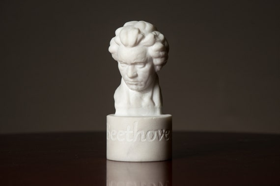 MARBLE bust of Beethoven carved Greek marble statue figurine artist sculpture