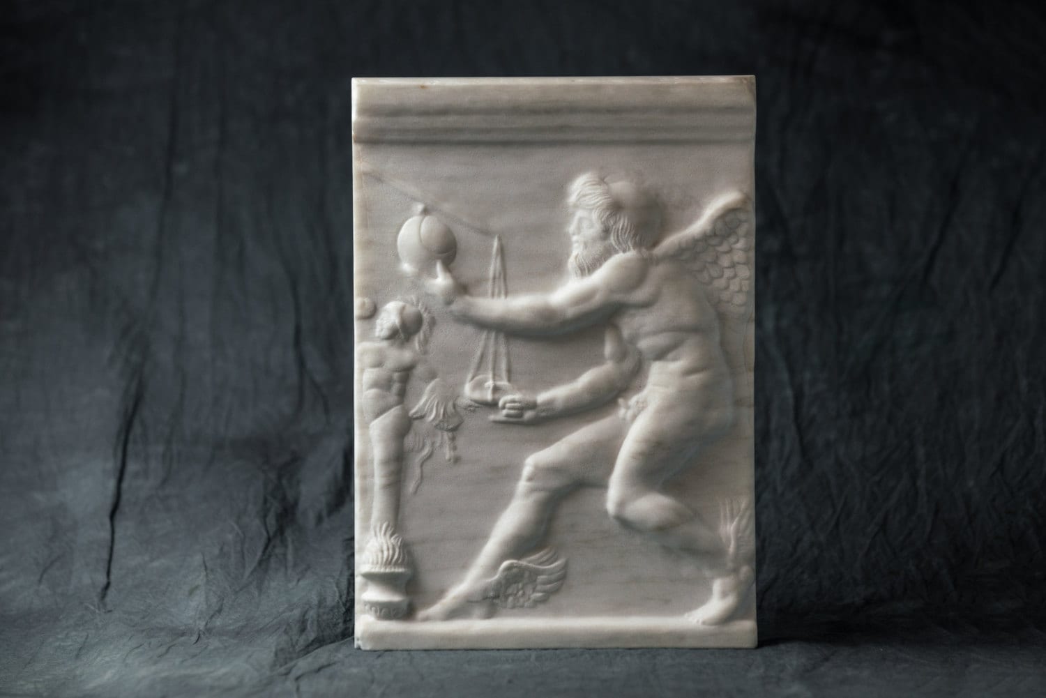 MARBLE relief depicting Caerus Kairos carved Greek marble Etsy