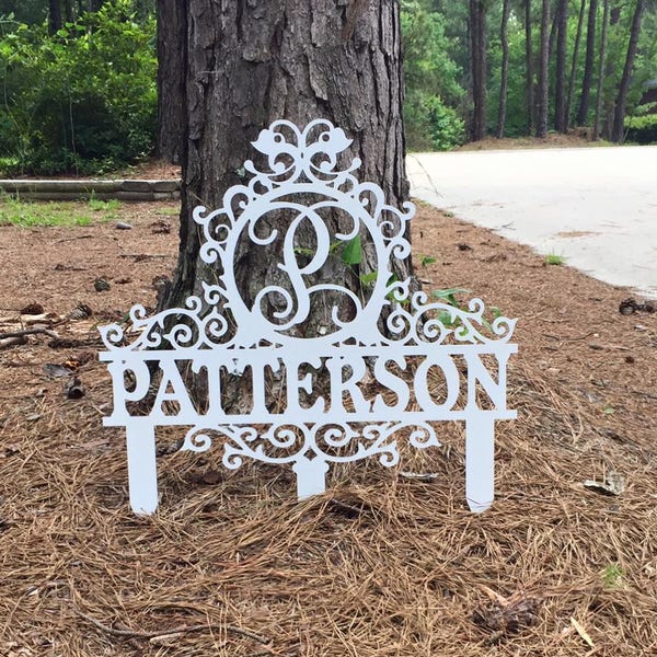 Personalized Garden Decor, Family last name Garden sign, Outdoor Yard or Wall Art, Fairy Garden, Over the Garden Wall