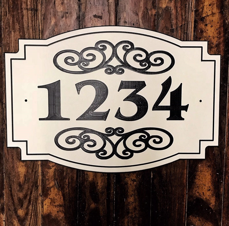 Modern House Numbers Plaque Hanging Address Sign Outdoors Etsy
