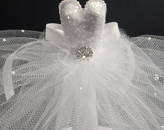 Handmade Wedding Dress Bud Vase: Bridal Shower Decor, Bride table Decor, Wedding reception Decor