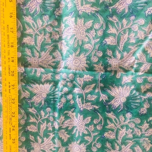 5 yards block printed cotton fabric from India