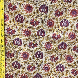 5 yards block printed cotton from India