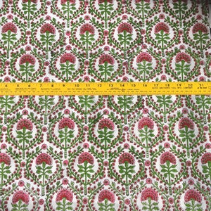 5 yards block printed cotton fabric from India