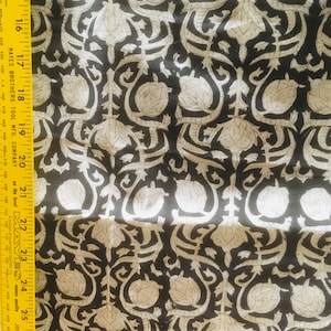 5 yards block printed cotton fabric from India