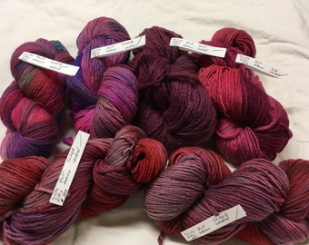 Luxury hand dyed merino yarn, multiple skeins, Pagewood Farm "Swagger Light" worsted