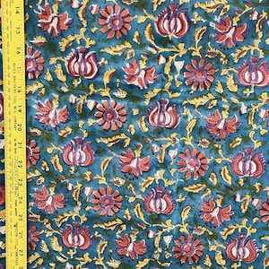 5 yards block printed cotton from India