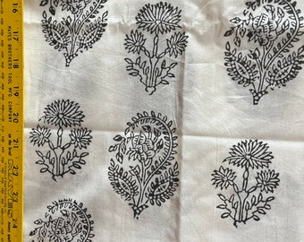 5 yards block printed cotton fabric from India