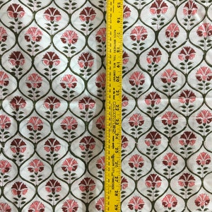 5 yards hand blocked cotton fabric from India