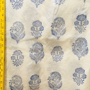 5 yards block printed cotton fabric from India