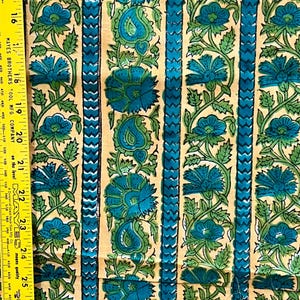 5 yards block printed cotton from India