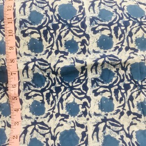 5 yardas de tela de algodón estampado de bloque de la India
