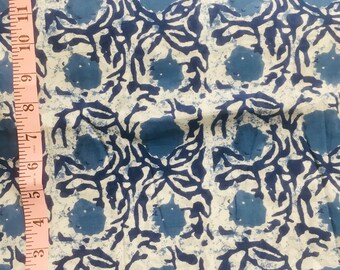 5 yards block printed cotton fabric from India