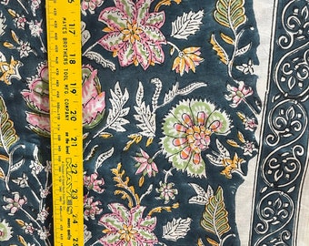 5 yards block printed cotton fabric from India