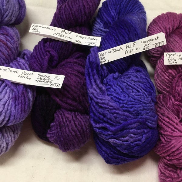 Luxury hand dyed merino yarn, multiple skeins, Pagewood Farm Merino Jewels