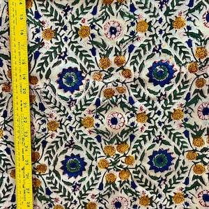 5 yards block printed cotton from India