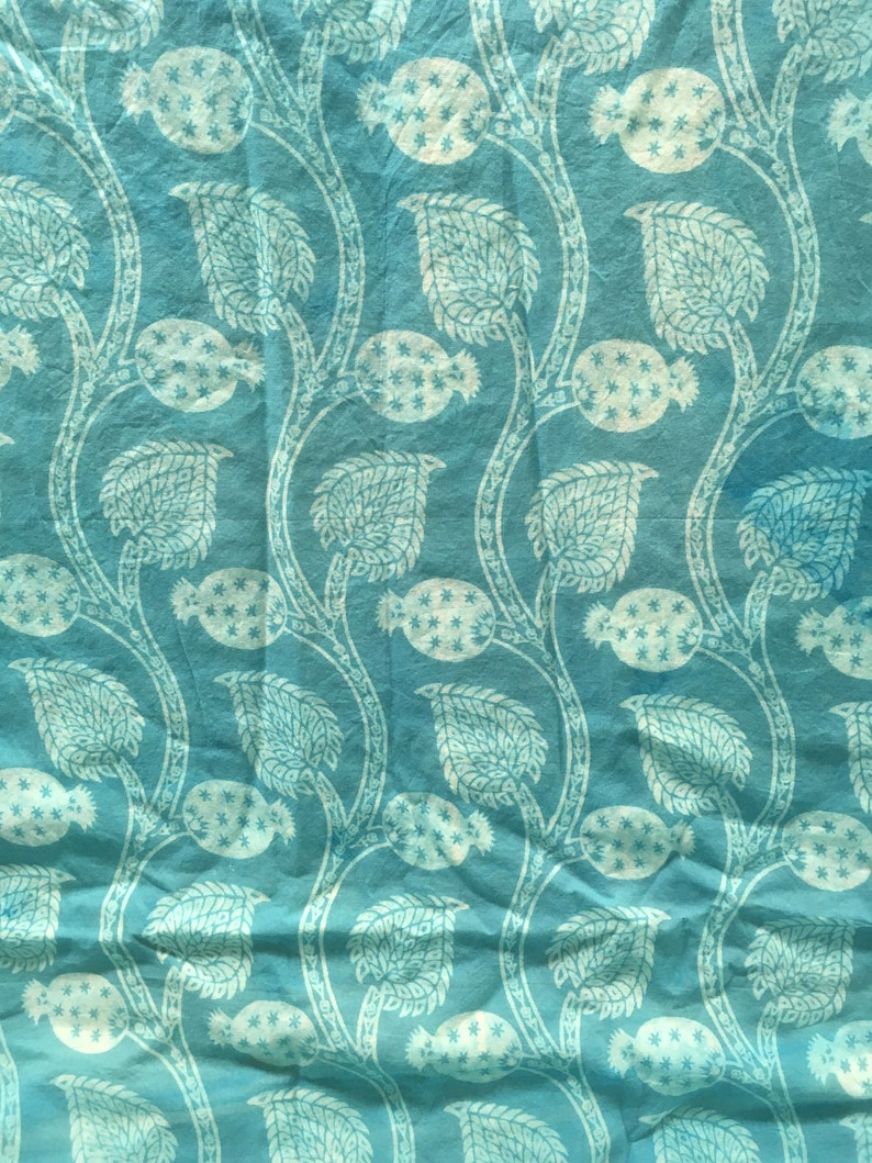 5 yards block printed cotton fabric