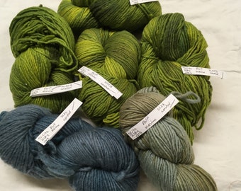 Luxury hand dyed merino yarn, multiple skeins, Pagewood Farm "Swagger Light" worsted