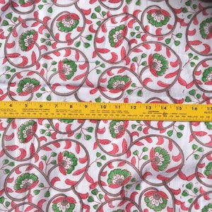 5 yards block printed cotton fabric
