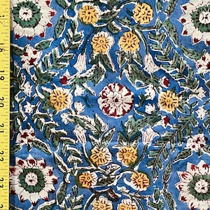 5 yards block printed cotton from India