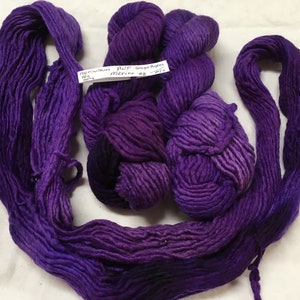 Luxury hand dyed merino yarn, multiple skeins, Pagewood Farm Merino Jewels Grape Purple 11