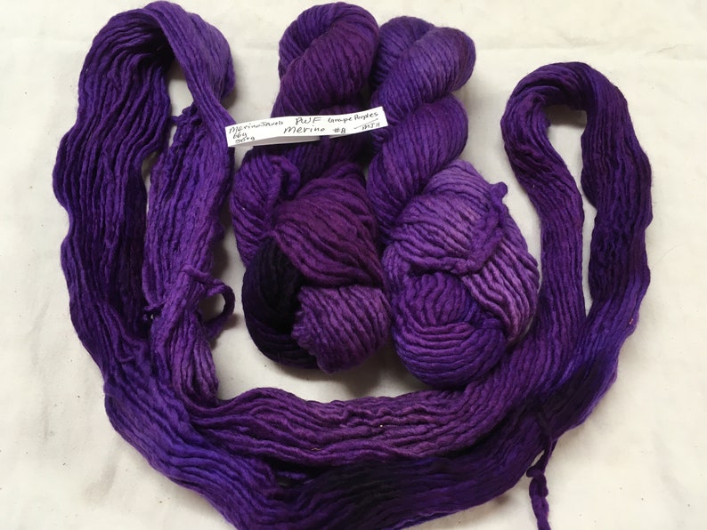 Luxury hand dyed merino yarn, multiple skeins, Pagewood Farm Merino Jewels Grape Purple 11