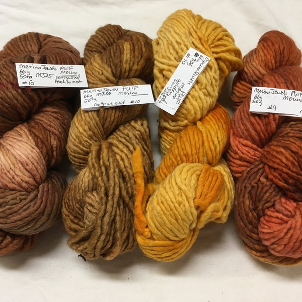 Luxury hand dyed merino yarn, multiple skeins, Pagewood Farm Merino Jewels