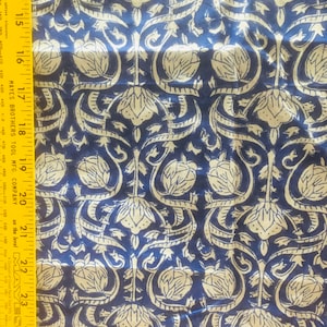5 yards block printed cotton fabric from India