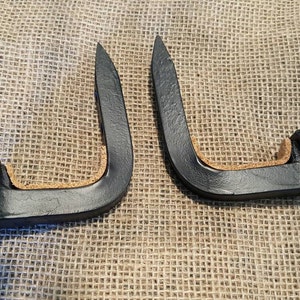 thumbnail image 2 of Hand Crafted Railroad Spike Wall Gun Rack – Clear Shellac Finish, Holds 2 Rifles/Shotguns 2 of 3