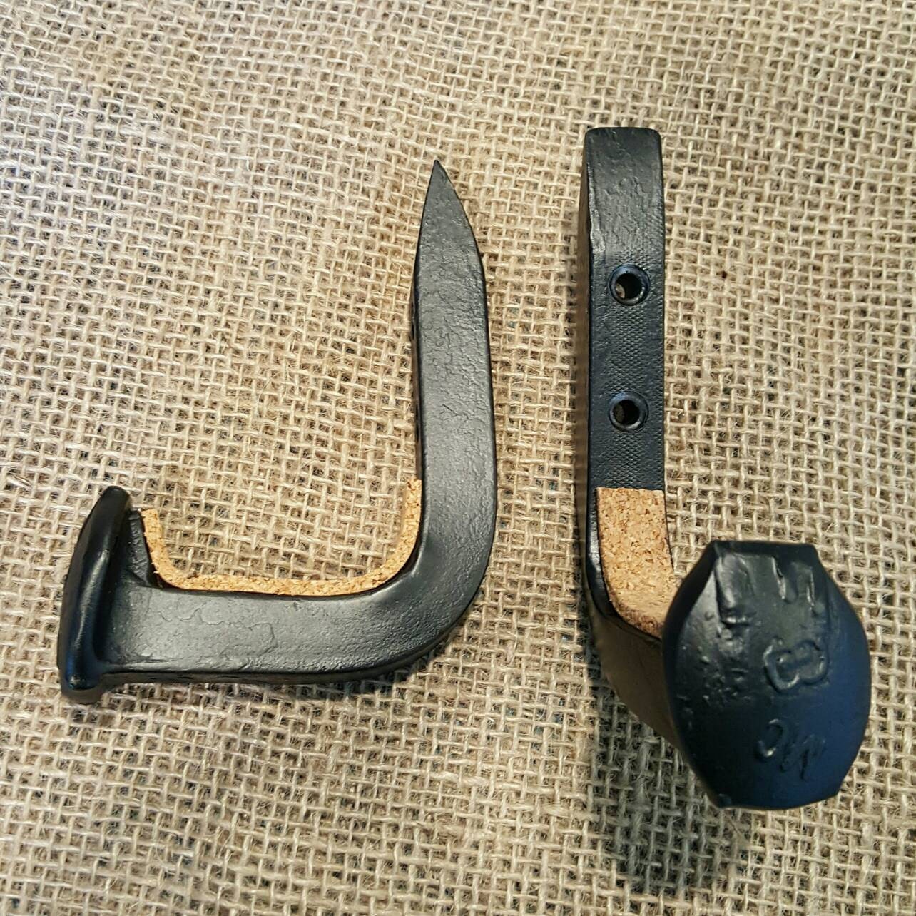 thumbnail image 2 of Hand Crafted Railroad Spike Gun Rack Hangers - 2 Pair (4 Hooks) Wall Mount For Rifles & Shotguns 2 of 6
