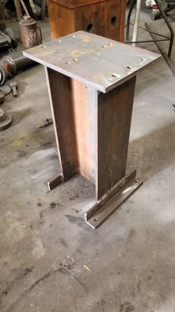 Steel and wood anvil stand.  Metal projects, Old tools, Metal working