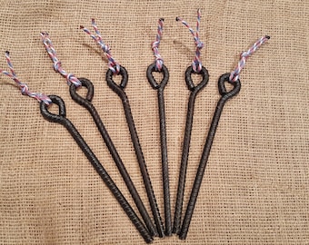 Tent Stakes (6) - Camping Blacksmith Forged Bushcraft