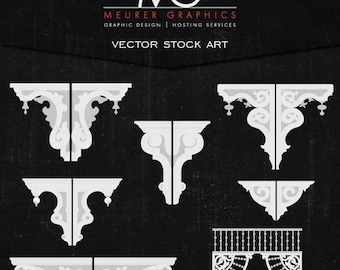 Victorian Corbel vector stock art (set of 7)