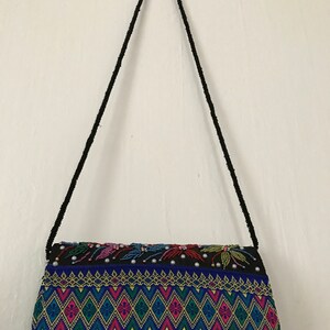 Handmade Clutch Sequins Bag Handmade Tribal Bag Handmade Cross-Stitched Bag Boho Clutch Handwoven Clutch Bag Sequins Clutch image 3