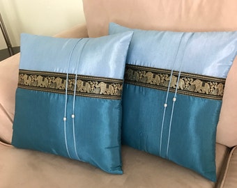 Handmade Pillow Cover set of two, Handmade Cushion Cover, Handwoven Pillow, Hmong Pillow, Throw pillow, Decorative pillow,Embroidered pillow