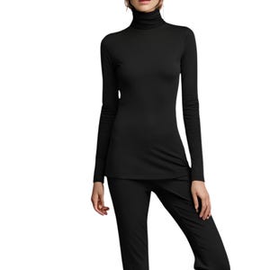 Women Turtleneck Tunic Top Long Sleeves Turtleneck Blouse Knit Long Top Turtleneck Shirt Tee Top Turtleneck Sweater Top for Tall Women