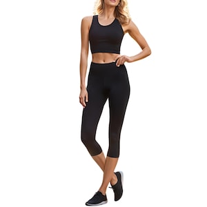 Cotton Spandex Yoga Capris: Women&#39;s Activewear Leggings