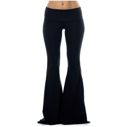 Women Black Velvet 3236 Long Inseam Tall Bell Bottom Yoga Etsy