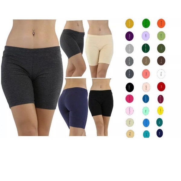 Explore Our Collection of Women's Low Rise Cotton Spandex Shorts: Perfect for Biking, Exercise, Yoga, and Running