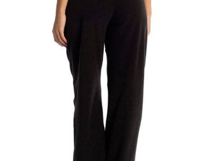 Women Yoga Pants Capris Length Crop Wide Leg Pants Palazzo Pants